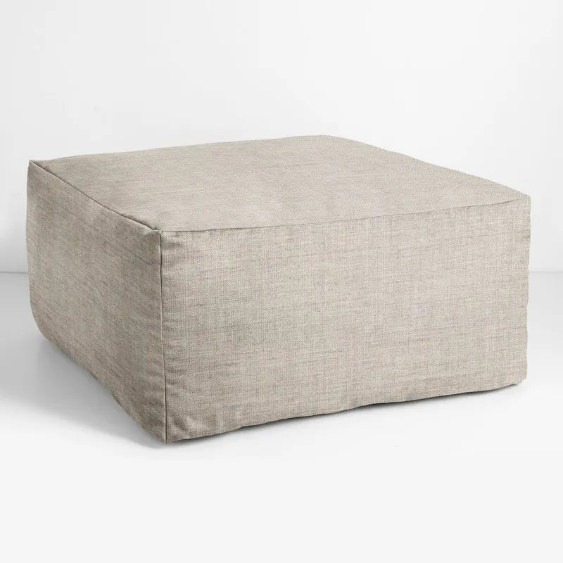 Pouf d'extérieur Sorra Home Sunbrella à bords francs