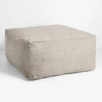 Pouf d'extérieur Sorra Home Sunbrella à bords francs