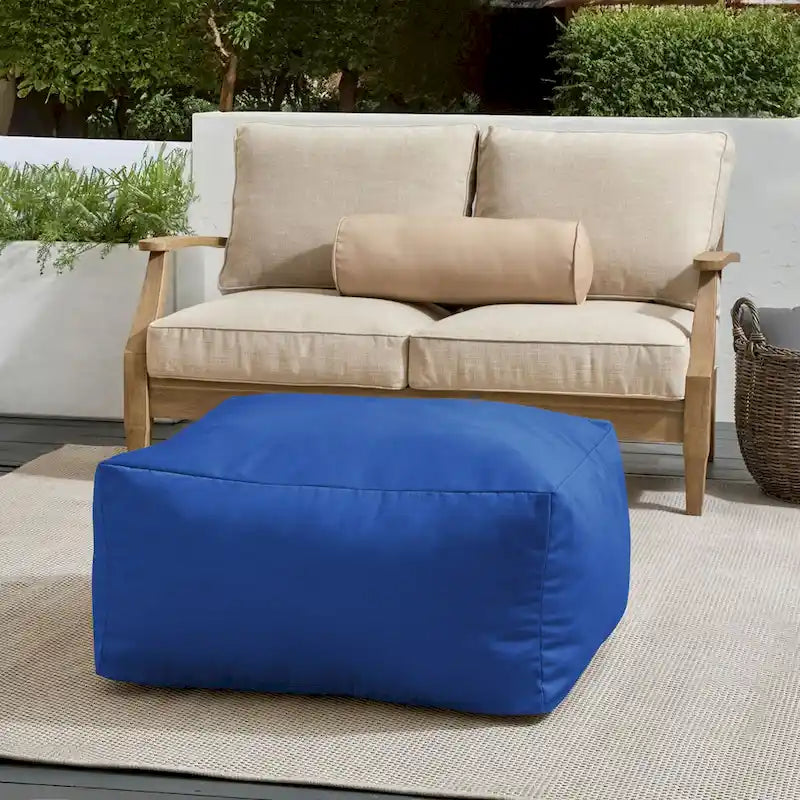 Pouf d'extérieur Sorra Home Sunbrella à bords francs