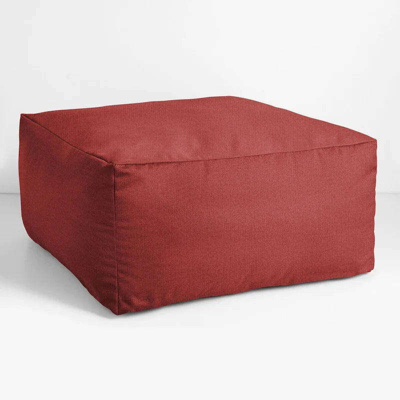Pouf d'extérieur Sorra Home Sunbrella à bords francs