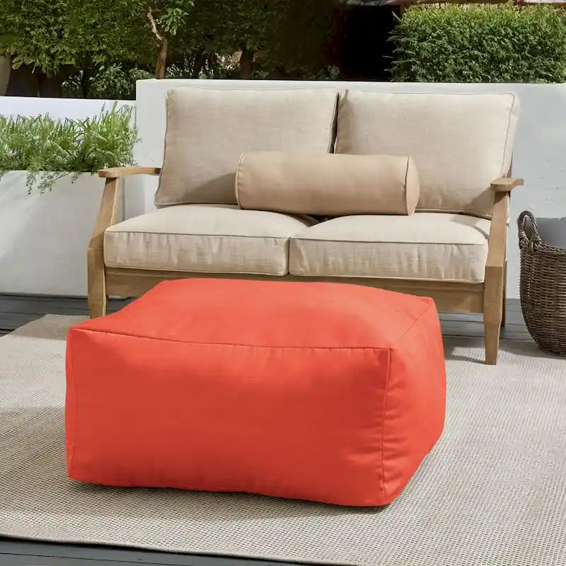Pouf d'extérieur Sorra Home Sunbrella à bords francs
