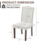 Ensemble de 2/4/6 chaises de salle à manger, chaise de salle à manger haut de gamme moderne et rembourrée avec dossier clouté et pieds en bois massif, chaise d'appoint en tissu