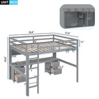 Lit mezzanine Nestfair pleine grandeur avec bureau et armoires