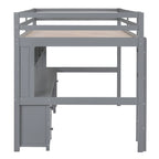 Lit mezzanine Nestfair pleine grandeur avec bureau et armoires