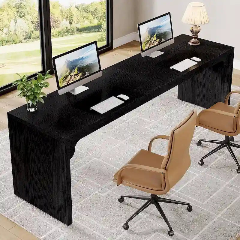 Bureau d'ordinateur extra long de 70,87 cm, bureau pour 2 personnes pour bureau à domicile