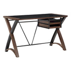 Bureau de 48 pouces avec plateau en verre et rangement