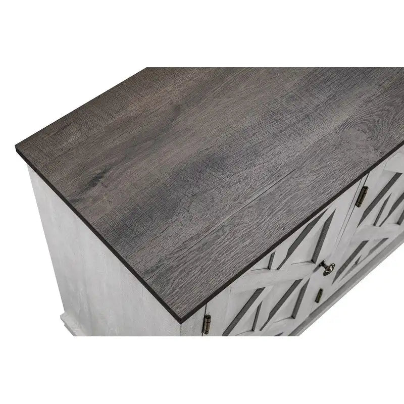 Meuble TV rustique en bois naturel de 122 cm (48 po) - Compatible avec les téléviseurs jusqu'à 140 cm (55 po)