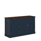 Meuble TV rustique en bois naturel de 122 cm (48 po) - Compatible avec les téléviseurs jusqu'à 140 cm (55 po)