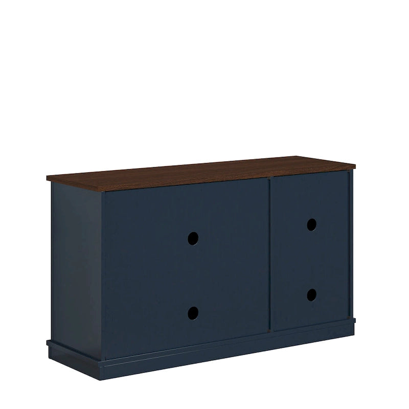 Meuble TV rustique en bois naturel de 122 cm (48 po) - Compatible avec les téléviseurs jusqu'à 140 cm (55 po)