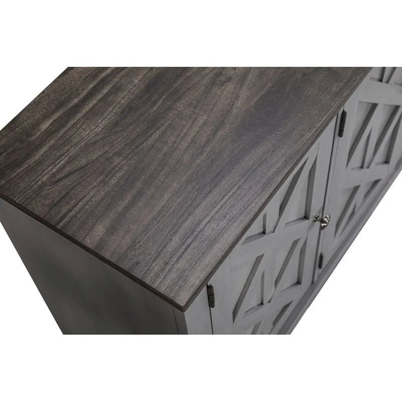 Meuble TV rustique en bois naturel de 122 cm (48 po) - Compatible avec les téléviseurs jusqu'à 140 cm (55 po)