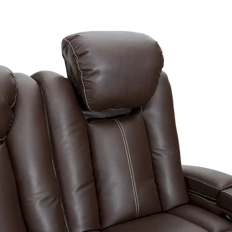 Canapé inclinable électrique en cuir marron Seatcraft Republic pour home cinéma