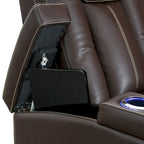 Canapé inclinable électrique en cuir marron Seatcraft Republic pour home cinéma