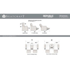 Canapé inclinable électrique en cuir marron Seatcraft Republic pour home cinéma