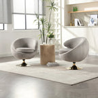 HOMEFUN Fauteuils d'appoint pivotants à 360° en velours, modèle Cuddle Barrel, lot de 2