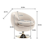 HOMEFUN Fauteuils d'appoint pivotants à 360° en velours, modèle Cuddle Barrel, lot de 2