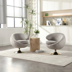 HOMEFUN Fauteuils d'appoint pivotants à 360° en velours, modèle Cuddle Barrel, lot de 2