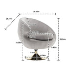 HOMEFUN Fauteuils d'appoint pivotants à 360° en velours, modèle Cuddle Barrel, lot de 2