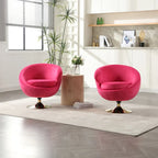 HOMEFUN Fauteuils d'appoint pivotants à 360° en velours, modèle Cuddle Barrel, lot de 2