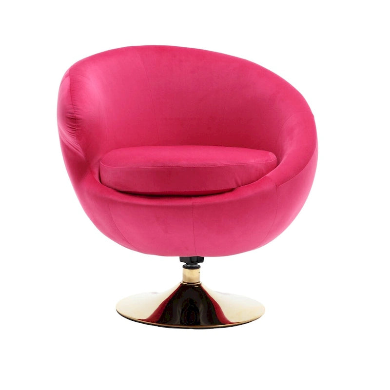 HOMEFUN Fauteuils d'appoint pivotants à 360° en velours, modèle Cuddle Barrel, lot de 2