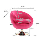 HOMEFUN Fauteuils d'appoint pivotants à 360° en velours, modèle Cuddle Barrel, lot de 2