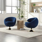 HOMEFUN Fauteuils d'appoint pivotants à 360° en velours, modèle Cuddle Barrel, lot de 2