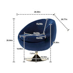 HOMEFUN Fauteuils d'appoint pivotants à 360° en velours, modèle Cuddle Barrel, lot de 2