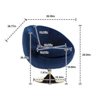 HOMEFUN Fauteuils d'appoint pivotants à 360° en velours, modèle Cuddle Barrel, lot de 2