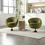 HOMEFUN Fauteuils d'appoint pivotants à 360° en velours, modèle Cuddle Barrel, lot de 2