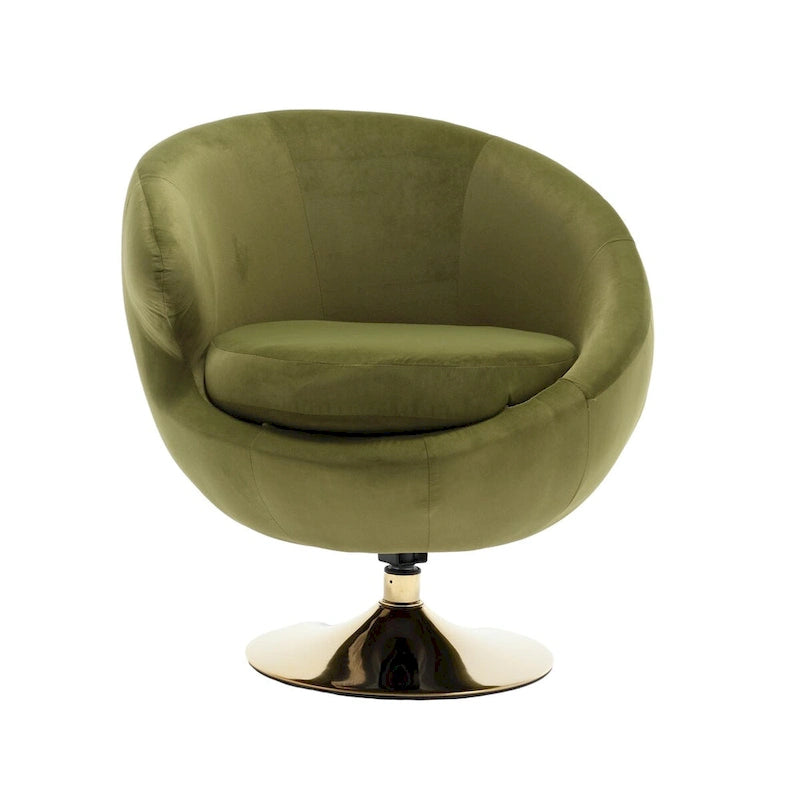 HOMEFUN Fauteuils d'appoint pivotants à 360° en velours, modèle Cuddle Barrel, lot de 2