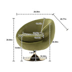 HOMEFUN Fauteuils d'appoint pivotants à 360° en velours, modèle Cuddle Barrel, lot de 2