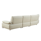 Canapé d'angle incurvé en cuir pour salon, ensemble de canapés 4 places rembourrés