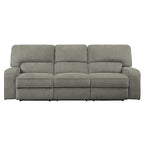 Canapé inclinable manuel Neo 99 pouces, 3 places, tissu chenille gris doux