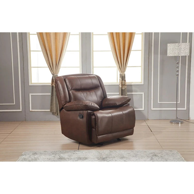 Ensemble de salon inclinable 3 pièces Betsy Furniture en cuir reconstitué : canapé, causeuse et fauteuil à bascule