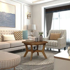 Table basse ronde en bois de 32 pouces