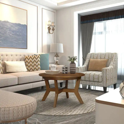 32inch Wood Round Coffee Table