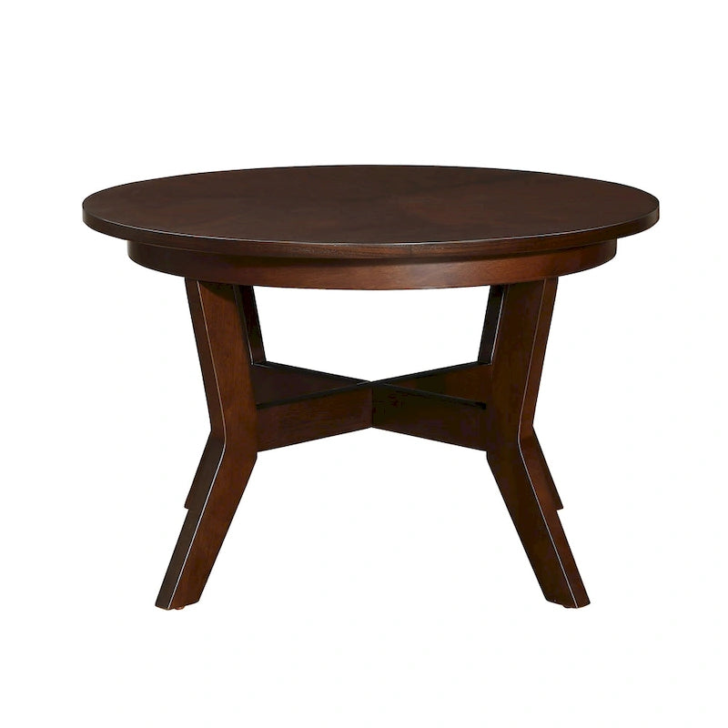 Table basse ronde en bois de 32 pouces