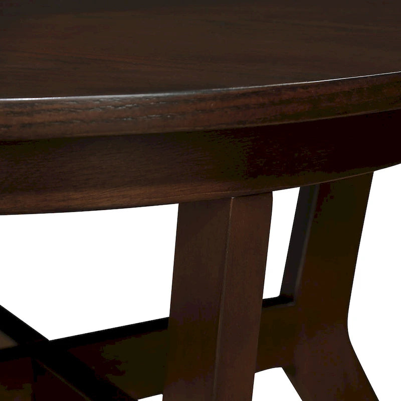 Table basse ronde en bois de 32 pouces