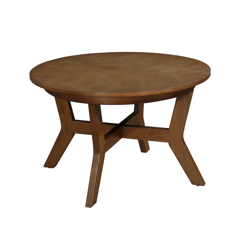 Table basse ronde en bois de 32 pouces