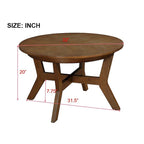 Table basse ronde en bois de 32 pouces