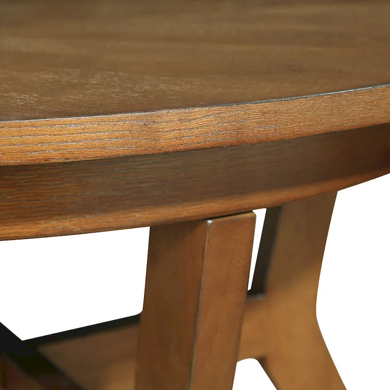 Table basse ronde en bois de 32 pouces