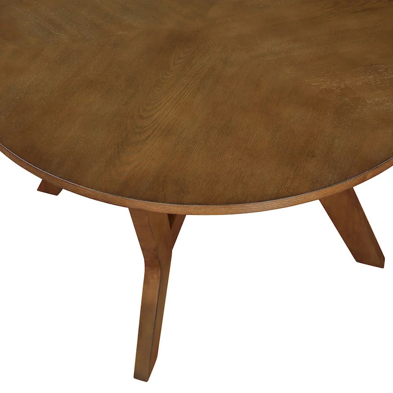 Table basse ronde en bois de 32 pouces