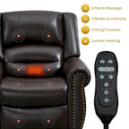 Fauteuils releveurs à double moteur en cuir véritable, massage et chauffage, ports USB