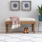 Barlow Upholstered Wood Seashell Entryway Bench