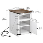 Ensemble de 2 tables d'appoint LED style ferme Moasis avec station de charge et ports USB pour canapé