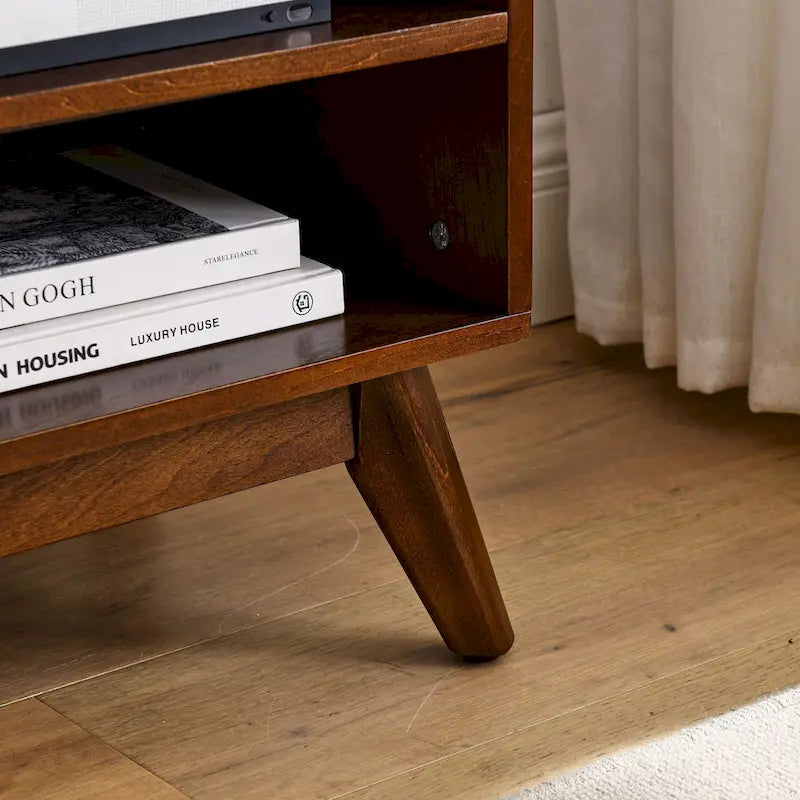 Meuble TV moderne en rotin pour téléviseur de 65 pouces