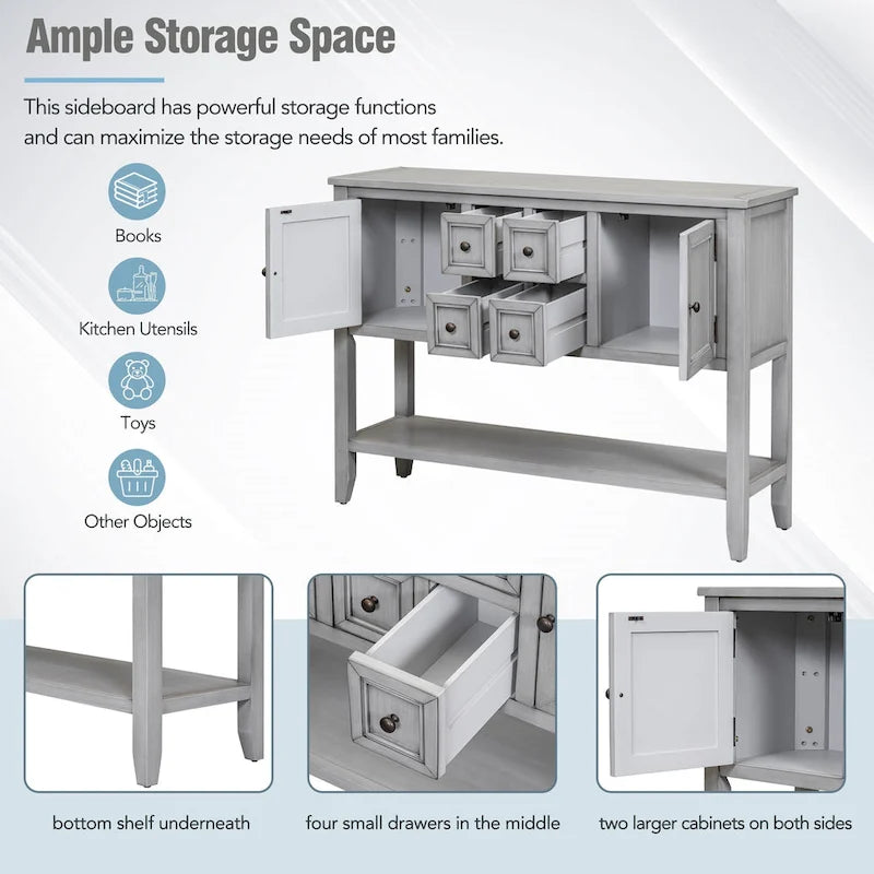 Buffet console avec étagère inférieure