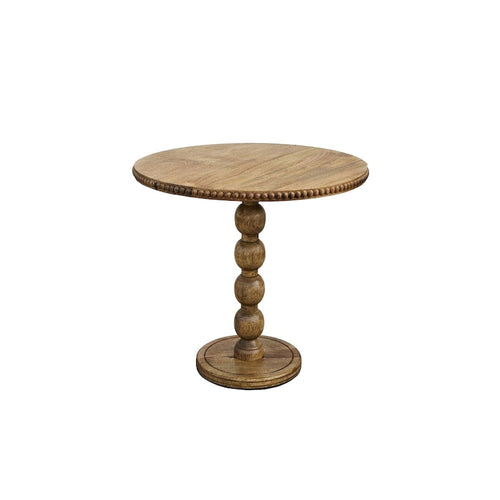 Table d'appoint de 53 cm (21 pouces), plateau rond, pieds en bois de manguier brun naturel