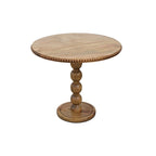 Table d'appoint de 53 cm (21 pouces), plateau rond, pieds en bois de manguier brun naturel