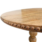 Table d'appoint de 53 cm (21 pouces), plateau rond, pieds en bois de manguier brun naturel