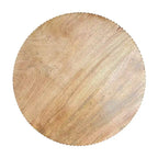 Table d'appoint de 53 cm (21 pouces), plateau rond, pieds en bois de manguier brun naturel